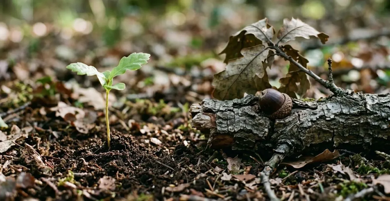 Représentation métaphorique du développement cérébral de l'enfant à travers des éléments naturels symboliques