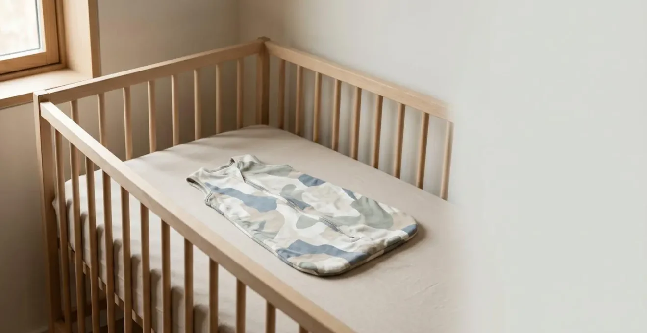 Lit à barreaux sécurisé pour bébé avec matelas ferme et gigoteuse, sans objets dangereux