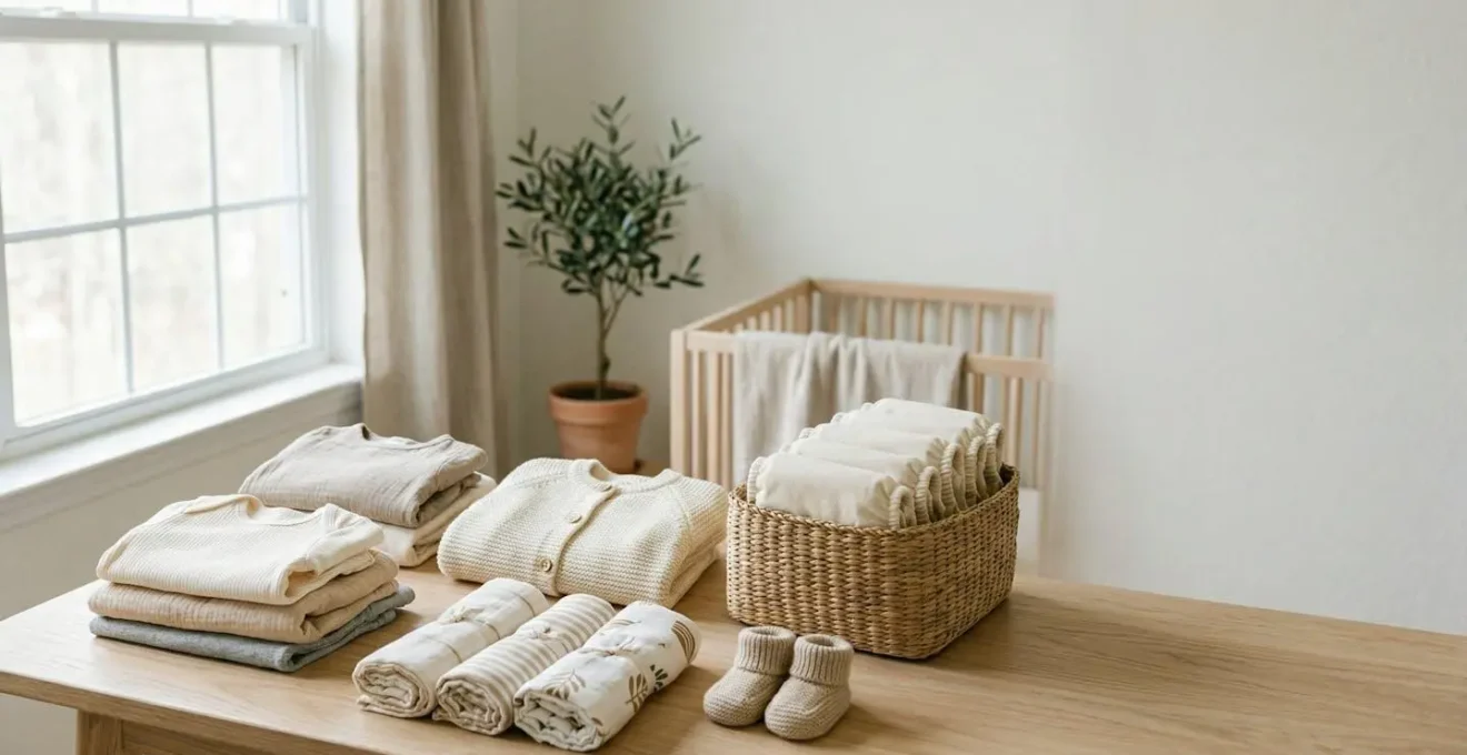 Composition minimaliste et apaisante pour l'arrivée de bébé en France